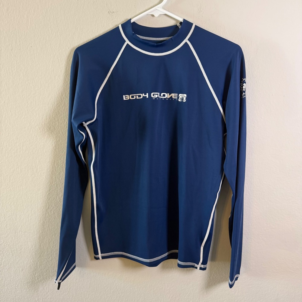 Body Glove Mens Long Sleeve‎ Rash Guard Navy Blue UVA Sun Protection Size L